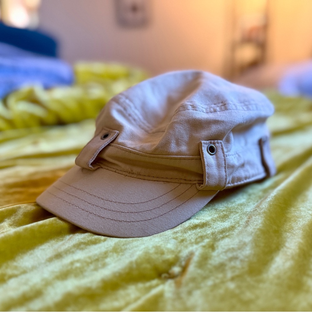 Beige Military Style Cap